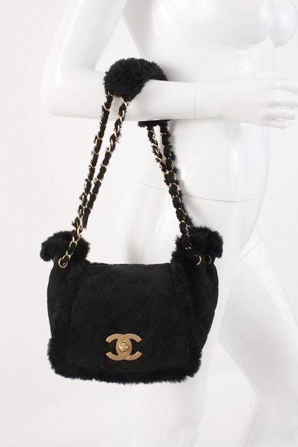 chanel black shearling bag|3062102 chanel bag.